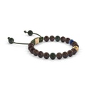 Shamballa Jewels Yellow Gold, Black Diamond & Blue Sapphire 6mm Non-Braided Shamballa Bracelet (Left View) - D196418