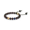 Shamballa Jewels Yellow Gold, Black Diamond & Blue Sapphire 6mm Non-Braided Shamballa Bracelet (Right View) - D196418