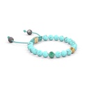 Shamballa Jewels Yellow Gold, Columbian Emerald & Turquoise 6mm Non-Braided Shamballa Bracelet (Left View) - D215856