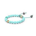 Shamballa Jewels Yellow Gold, Columbian Emerald & Turquoise 6mm Non-Braided Shamballa Bracelet (Right View) - D215856