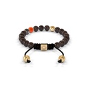 Shamballa Jewels Yellow & Black Gold, Carnelian & Ebony 6mm Non-Braided Shamballa Bracelet (Back View) - D100554