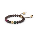 Shamballa Jewels Yellow & Black Gold, Carnelian & Ebony 6mm Non-Braided Shamballa Bracelet (Right View) - D100768