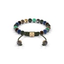 Shamballa Jewels Rose & Black Gold, Black Diamond, Mixed Sapphire, Emerald & Ceramic 6mm Non-Braided Shamballa Bracelet (Back View) - D196180