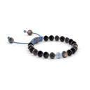 Shamballa Jewels Black & Rose Gold, Mixed Semi-Precious 6mm Non-Braided Shamballa Bracelet (Left View) - D176950