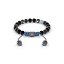 Shamballa Jewels Black & Rose Gold, Mixed Semi-Precious 6mm Non-Braided Shamballa Bracelet (Back View) - D176950