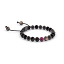 Shamballa Jewels Black & Rose Gold Mixed Semi-Precious 6mm Non-Braided Shamballa Bracelet (Left View) - D143086