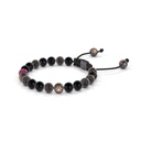 Shamballa Jewels Black & Rose Gold Mixed Semi-Precious 6mm Non-Braided Shamballa Bracelet (Right View) - D143086