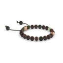 Shamballa Jewels Rose Gold Black Diamond Green Sapphire 6mm Non-Braided Shamballa Bracelet (Left View) - D215906