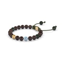 Shamballa Jewels Yellow Gold Aqua, Ceramic & Ebony 6mm Non-Braided Shamballa Bracelet (Right View) - D214225