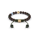 Shamballa Jewels Yellow Gold Aqua, Ceramic & Ebony 6mm Non-Braided Shamballa Bracelet (Back View) - D214225