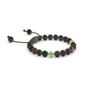 Shamballa Jewels Black & Rose Gold Green Sapphire, Ceramic & Ebony 6mm Non-Braided Shamballa Bracelet (Left View) - D214234