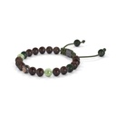 Shamballa Jewels Black & Rose Gold Green Sapphire, Ceramic & Ebony 6mm Non-Braided Shamballa Bracelet (Right View) - D214234