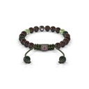 Shamballa Jewels Black & Rose Gold Green Sapphire, Ceramic & Ebony 6mm Non-Braided Shamballa Bracelet (Back View) - D214234