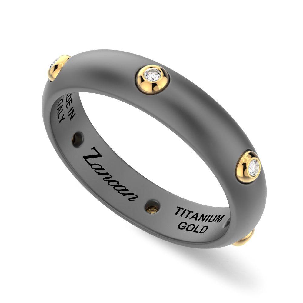 Zancan ring in titanium, 18kt gold and diamonds #2