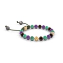 Shamballa Jewels Yellow Gold Diamond, Amethyst, Emerald & Sapphire 6mm Non-Braided Shamballa Bracelet (Left View) - D196334