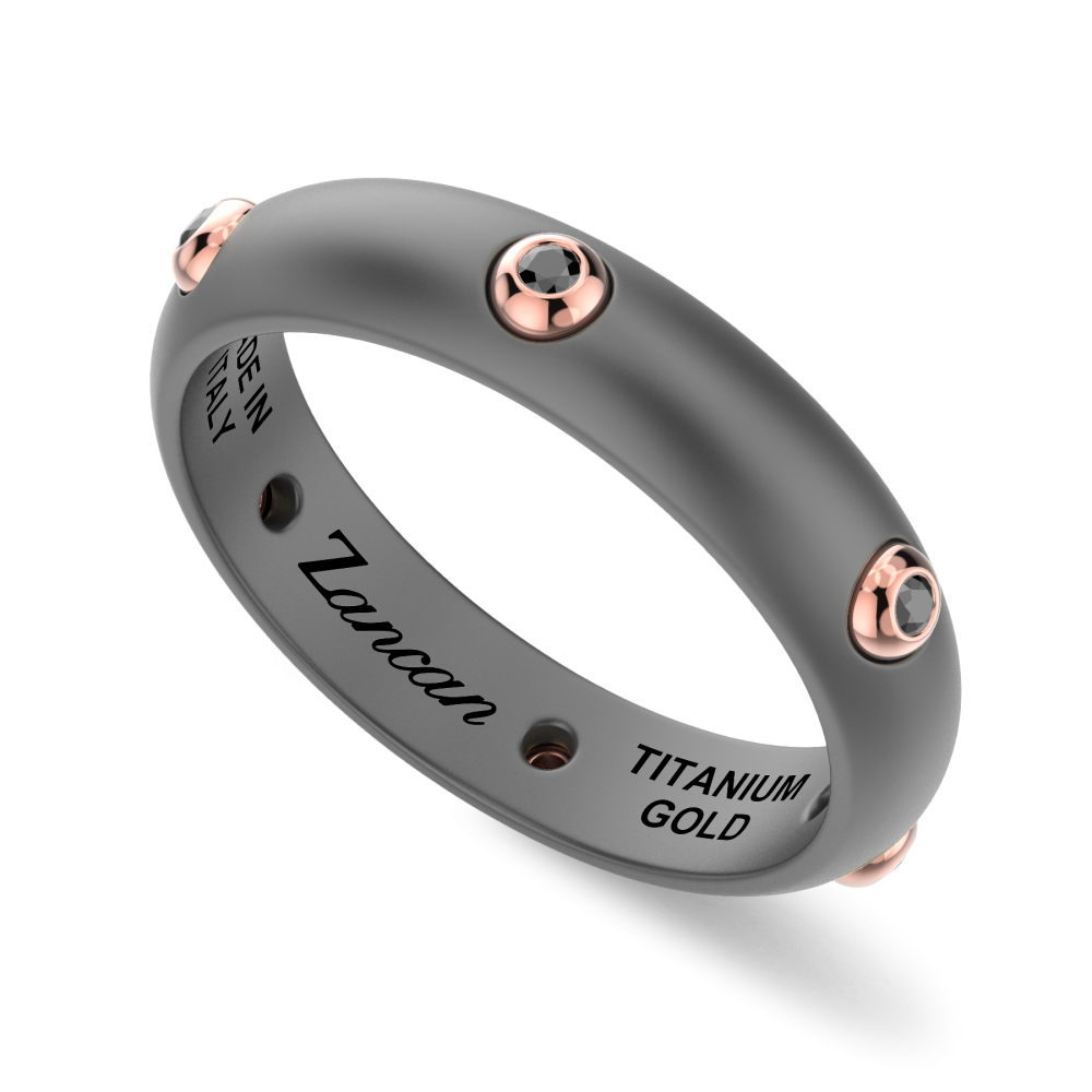 Zancan ring in titanium, 18kt gold and diamonds #2