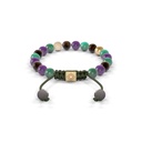 Shamballa Jewels Yellow Gold Diamond, Amethyst, Emerald & Sapphire 6mm Non-Braided Shamballa Bracelet (Back View) - D196334