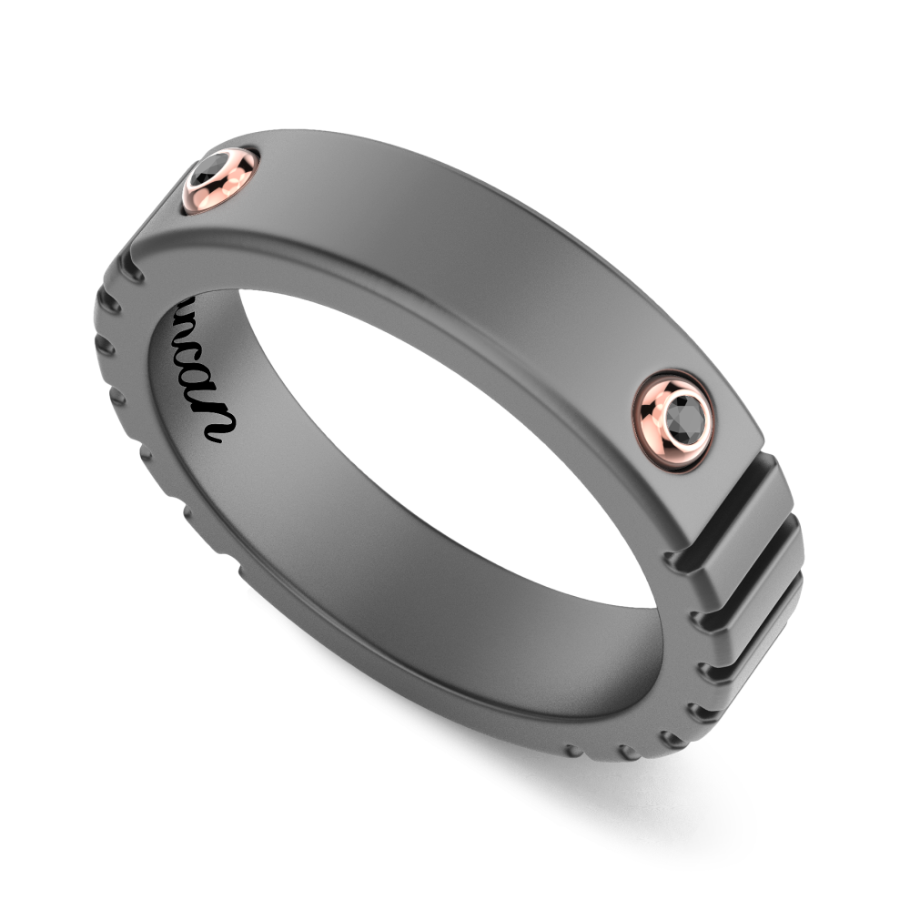 Zancan ring in titanium, 18kt gold and diamonds #2