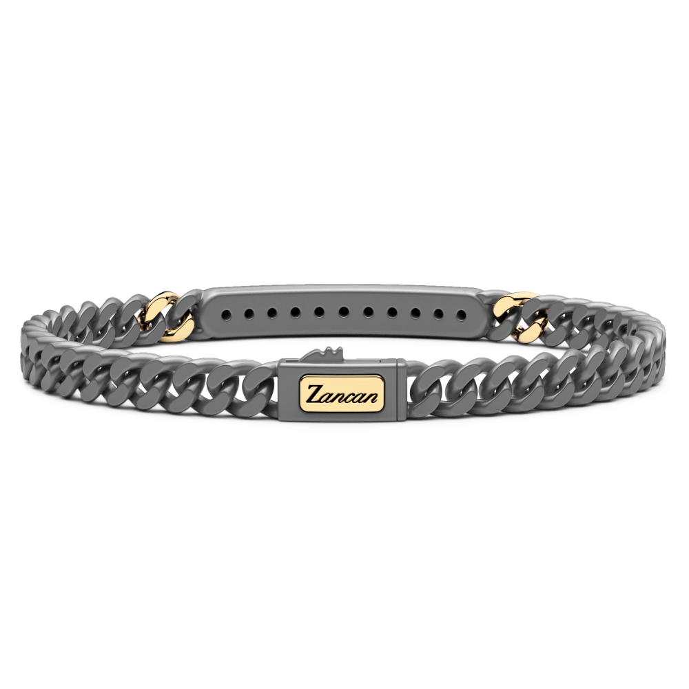 Zancan Titanium, 18kt Gold & Natural Diamond Bracelet #3