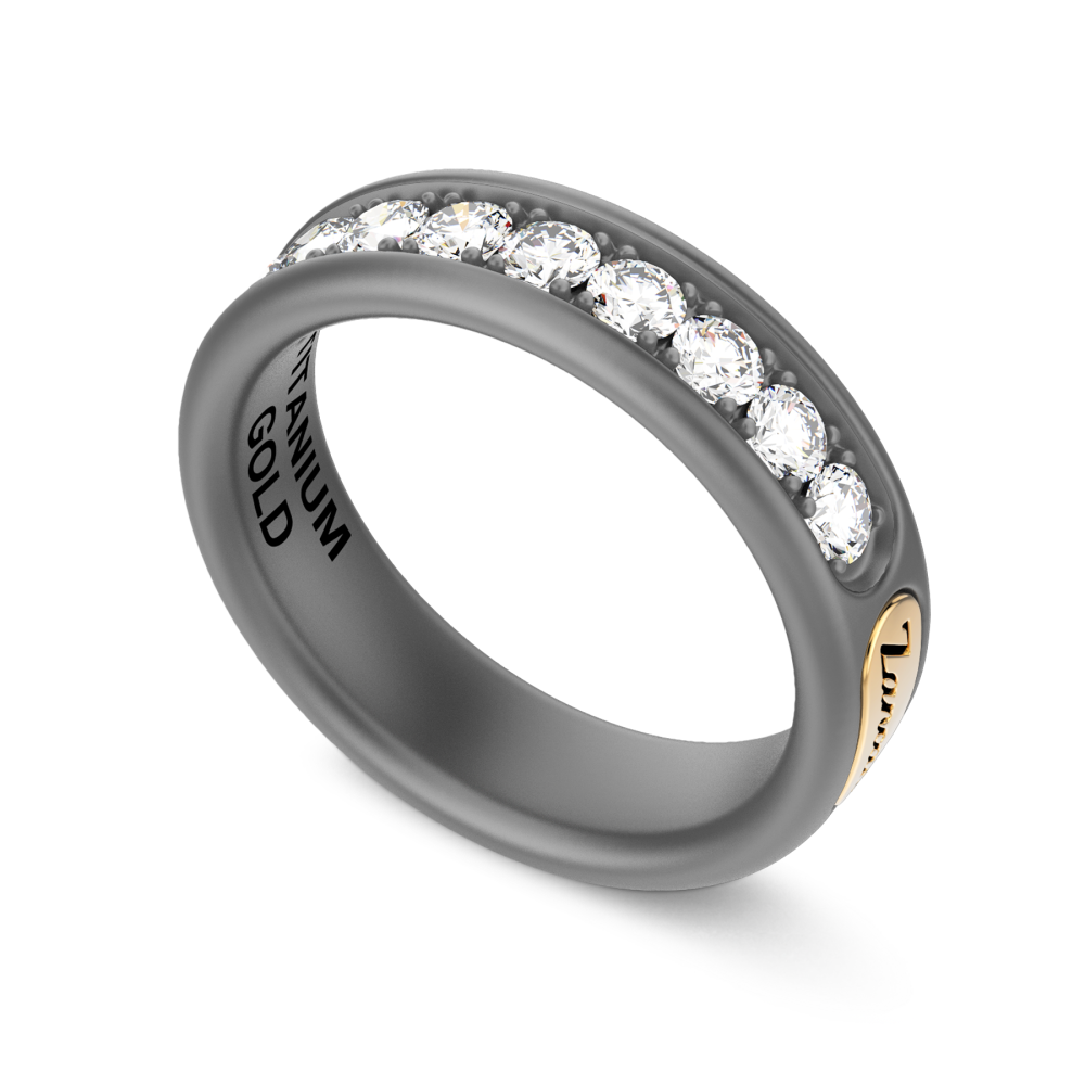 Zancan ring in titanium, 18kt gold and diamonds #2