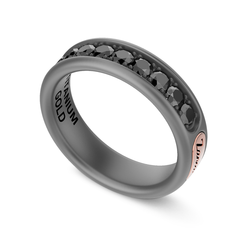Zancan ring in titanium, 18kt gold and diamonds #2