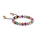 Shamballa Jewels Rose Gold Diamond, Amethyst, Emerald & Guava 6mm Non-Braided Shamballa Bracelet (Left View) - D190965