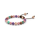 Shamballa Jewels Rose Gold Diamond, Amethyst, Emerald & Guava 6mm Non-Braided Shamballa Bracelet (Right View) - D190965
