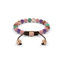 Shamballa Jewels Rose Gold Diamond, Amethyst, Emerald & Guava 6mm Non-Braided Shamballa Bracelet (Back View) - D190965