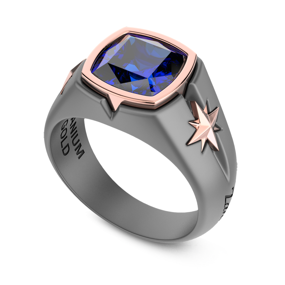 Zancan Titanium, 18kt Gold & Sapphire Ring #2