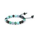 Shamballa Jewels Black & White Gold Emarald, Aqua, Turquoise & Ceramic 6mm Non-Braided Shamballa Bracelet (Right View) - D190834