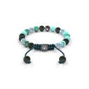 Shamballa Jewels Black & White Gold Emarald, Aqua, Turquoise & Ceramic 6mm Non-Braided Shamballa Bracelet (Back View) - D190834