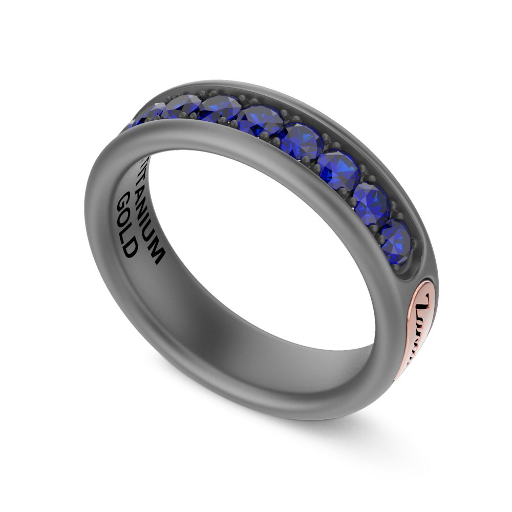 Zancan Titanium, 18kt Gold & Sapphire Ring #2