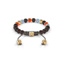 Shamballa Jewels Yellow Gold Aqua, Carnelian & Ebony 6mm Non-Braided Shamballa Bracelet (Back View) - D186608
