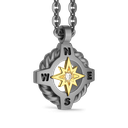 Zancan Necklace in Titanium and 18k Gold with Wind Rose and Diamond #2