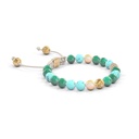 Shamballa Jewels Yellow Gold Diamond, Emerald, Turquoise & Pearl 6mm Non-Braided Shamballa Bracelet (Left View) - D142727
