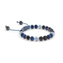 Shamballa Jewels Black Gold Black Diamond, Mixed Sapphire & Aqua 6mm Non-Braided Shamballa Bracelet (Left View) - D170340