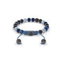 Shamballa Jewels Black Gold Black Diamond, Mixed Sapphire & Aqua 6mm Non-Braided Shamballa Bracelet (Back View) - D170340