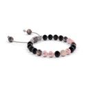 Shamballa Jewels Black & Rose Gold Diamond Pink Sapphire & Jade 6mm Non-Braided Shamballa Bracelet (Left View) - D142869