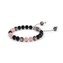 Shamballa Jewels Black & Rose Gold Diamond Pink Sapphire & Jade 6mm Non-Braided Shamballa Bracelet (Right View) - D142869