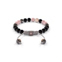 Shamballa Jewels Black & Rose Gold Diamond Pink Sapphire & Jade 6mm Non-Braided Shamballa Bracelet (Back View) - D142869