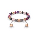 Shamballa Jewels Rose Gold Diamond Mixed Semi-Precious 6mm Non-Braided Shamballa Bracelet (Back View) - D143027