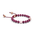 Shamballa Jewels Rose Gold Diamond Ruby & Pearl 6mm Non-Braided Shamballa Bracelet (Left View) - D143034