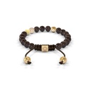 Shamballa Jewels Yellow Gold Diamond, Yellow Sapphire & Ebony 6mm Non-Braided Shamballa Bracelet (Back View) - D100728