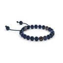Shamballa Jewels Black Gold Black Diamond, Blue Sapphire & Ceramic 6mm Non-Braided Shamballa Bracelet (Left View) - D234453