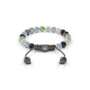 Shamballa Jewels Black & White Gold Diamond & Mixed Semi-Precious 6mm Non-Braided Shamballa Bracelet (Back View) - D234528