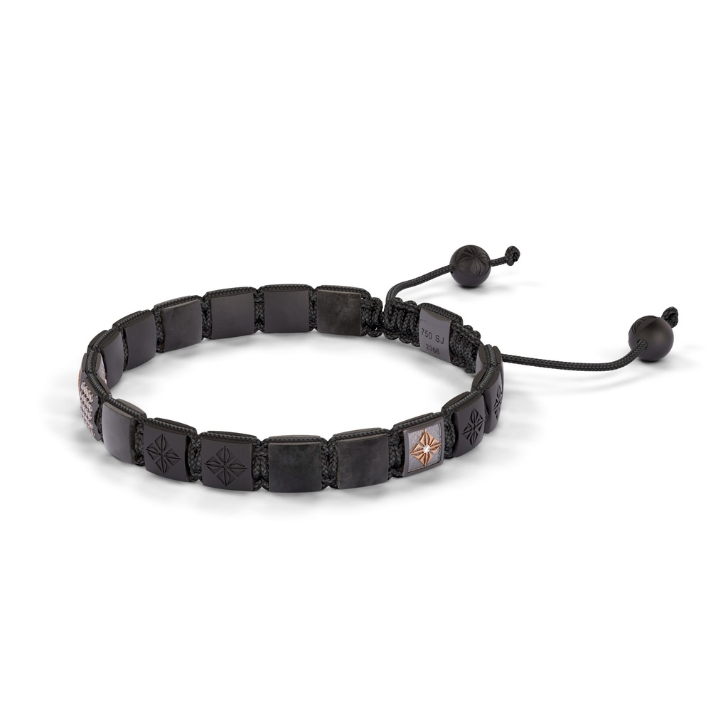Shamballa Jewels Black & Rose Gold Diamond, Sapphire & Ceramic 6mm Lock Shamballa Bracelet (Right View) - D234511