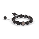 Shamballa Jewels Black & Rose Gold Diamond, Sapphire & Ceramic 6mm Shamballa Lock Bracelet (Left View) - D234501