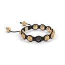 Shamballa Jewels Yellow Gold & Black Diamond 8mm Braided Shamballa Bracelet (Left View) - D236198