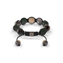 Shamballa Jewels Black & Yellow Gold Champagne & Black Diamond 10mm Braided Shamballa Bracelet (Back View) - D235974