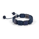 Shamballa Jewels Black & White Gold Blue Sapphire & Ceramic 10mm Braided Shamballa Bracelet (Left View) - D234460